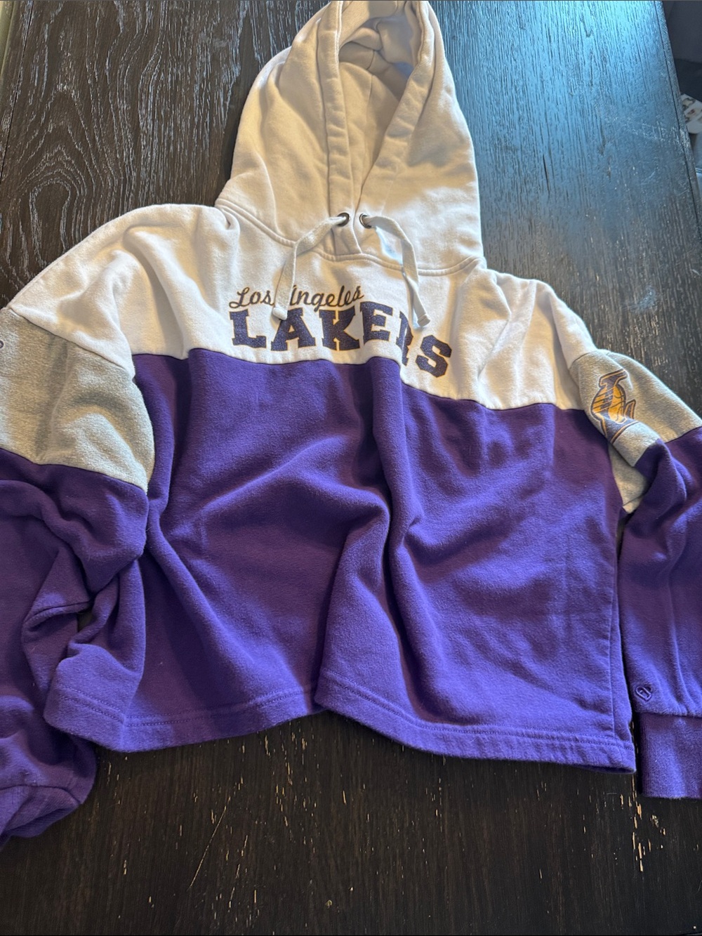 Colosseum Los Angeles Lakers Colorblock Hoodie - Purple & White